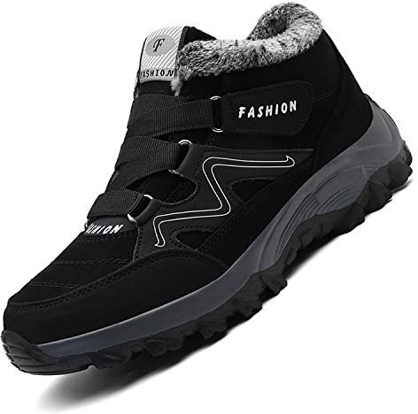 Unitysow Stivali da Neve Donna Uomo Scarpe da Inverno Caldi Pelliccia Scarpe da Neve Stivaletti All'aperto Impermeabili Stivali da Invernali,Nero,40 EU