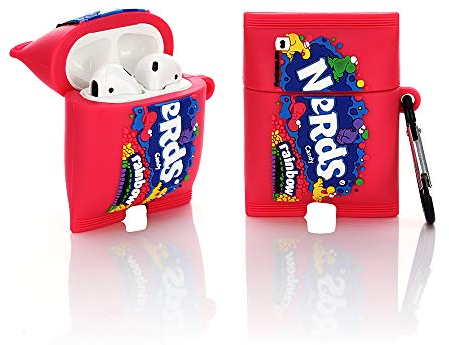 YIGEYI Silikon Hülle Kompatibel mit Airpods 1 & 2 Funny Cute 3D Cartoon Case Cover[Spaß Snacks-Serie] (Nerds)