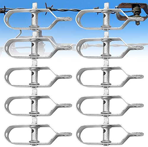 ANTHYTA 10 Stücke Drahtspanner Anthrazit Maschendraht Zaunspanner Verzinkter Stahl Maschendrahtzaun Spanner Drahtzaun Spanner Drahtspanner für Garten Stacheldraht Zaun Spannschlösser (Länge 9.2CM)