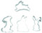 BekkiB 8807244-4er Set Osterhasen - Keksausstecher aus Edelstahl - Ausstecher in Hasen-Form - Tassenkeks