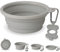 Bonza Large Collapsible Dog Bowl 1000 ML, Sturdy Reinforced Rim, includes Carabiner & Water Bottle Holder Keychain, Light Gray
