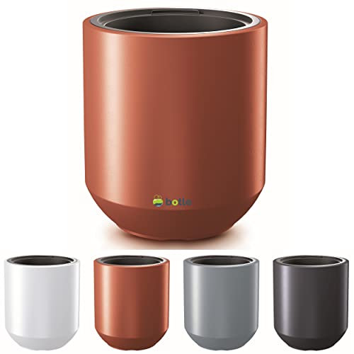 botle Blumentopf Massive Rund Form Modern Stil Matt 39 x 44cm mit Einsatz 18L Kupfer