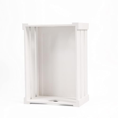 Lovely White Wooden Crates With Heart Handles Storage Box Wooden Tray Wooden Shelves (Pure White, Small)