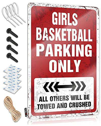 Wandschilder Mädchen Basketball Parking Only Blechschild Balkon Dekor Lustige Dekoration für Bar (Größe: 30 x 40 cm)