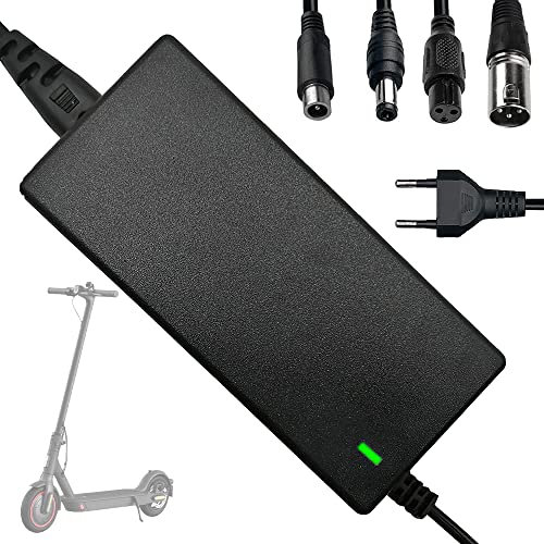 Lotvic Ladegeräte Für Scooter, Hoverboard Ladekabel, E Scooter Ladegerät, Universal-Ladegerät mit 3 Anschlüssen,Ladegeräte für Scooter 36V Akku Ladegerät Ausgang 42V 2A Netzteil für Elektrofahrräder
