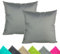 JACK 2er Set Outdoor Kissenhülle Kissenbezug 50x50cm Wasserfest Sitzkissen Lounge Kissen Garten Stuhl Lotus Effekt, Farbe:Grau
