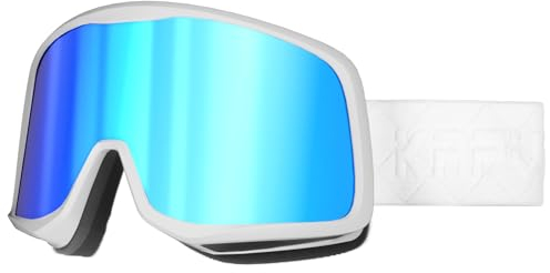 KAPVOE Skibrille Snowboard Brille für Brillenträger Herren Damen Jugend Schneebrille OTG 100% UV-Schutz Ski Goggles Kompatibler Helm Anti Fog Ski brille für Skifahren und Bergsteigen Blau