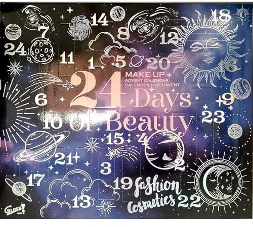 Gloss! Make-up-Adventskalender für Damen | 24 Teile: Blush, Lidschatten, Lippenstift, Nagellack | Make-up-Palette | Geschenk-Idee Weihnachten