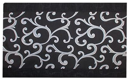 Russo Tessuti Coprifornelli Copri Piano Cottura Maxi 5 Fuochi GHIRIGORI Barocco Arredo Cucina -Nero