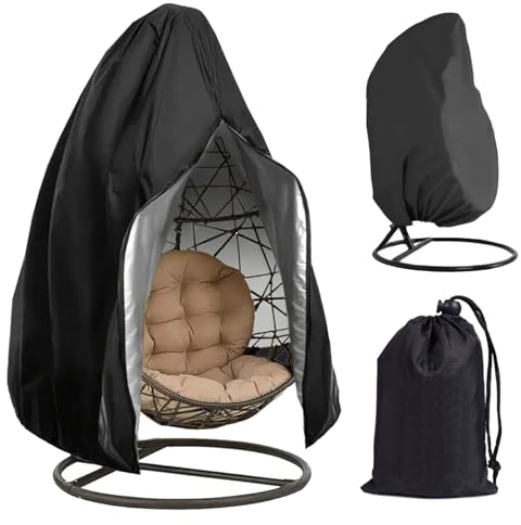 wocpvm Hängesessel Abdeckung 210D Swing Egg Chair Cover Wasserdicht Abdeckhauben für Schwebesessel Schutzhülle Hängesessel mit Reißverschluss Kordelzug, für Ei-Schaukelstuhl-190 x 115cm