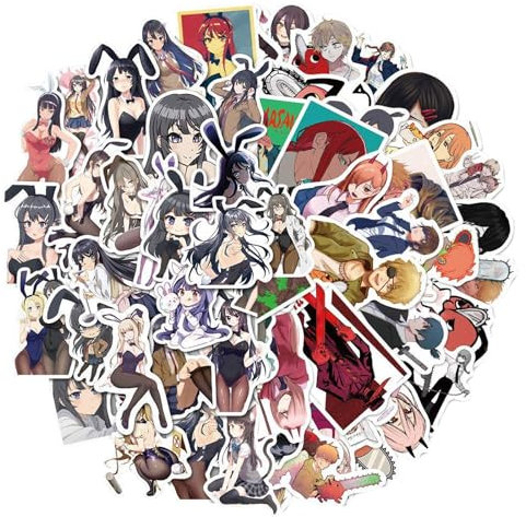 Yuqilin 100 Pieces Mix Comics Stickers, Cartoon Sticker Set, Anime Laptop Car Sticker, Sticker Set Adults, Luggage, Bicycle, Skateboard Sticker, Graffiti Sticker, Stickers Children, HJ-TNLTZ-100