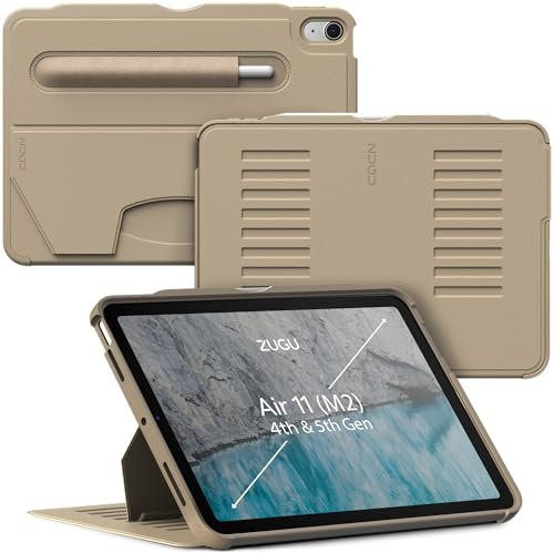 ZUGU CASE Per iPad Air 11 (M3 2025 / M2 2024) iPad Air 4 e 5 10.9 pollici (2020/2022) - Custodia protettiva, ultra sottile, supporto magnetico, Sleep/Wake con ricarica e archiviazione per Apple Pencil