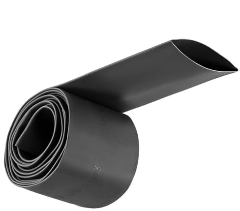 Unifizz Heat Shrink Tubing 35mm Dia 57mm Flat Width 2:1 Ratio Shrinkable Tube Cable Sleeve 2m - Black