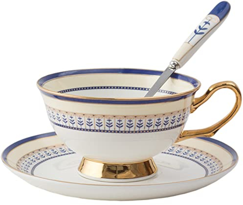 MXMZSRTH Tazze da tè E Piattini Stile Inglese Phnom Penh Bone China Coffee Cup Plate Tazza da tè in Ceramica Tazza da tè pomeridiana Tazza da tè Inglese
