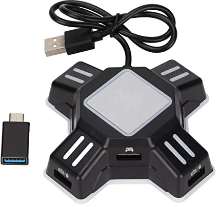 Akozon KX Tastatur-Maus, für PS3, Schwarzer Konverter, Tastatur-Konverter, USB-Adapter, S-B-Adapter, Tastatur