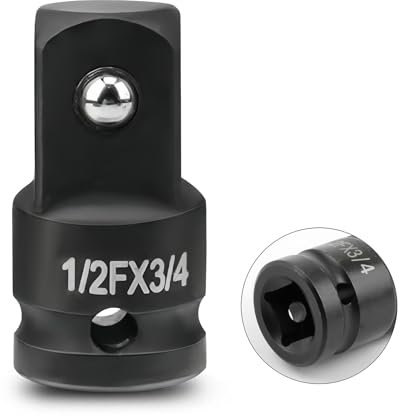 LEPEVNEY 1/2-Zoll-Antrieb (weiblich) x 3/4 Zoll (männlich) Schlag-Steckschlüsseladapter, CR-MO Stahl, kompatibel mit Druckluft-Schlagschraubern, Breaker Bars, Ratschen