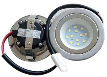 ruehalf Bombilla de ventilación de 2 Piezas de 12 V/CC, 220 V/CA, 1,5 W, Orificio de Corte de 55 mm, luz LED for Campana extractora(220V AC White)