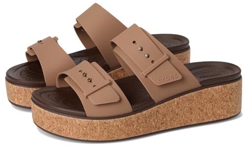 Crocs Women Sandal, Brooklyn Cork Buckle, Milk Chocolate, 4 UK Women