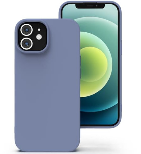 Zuvirelx Glatte Silikon hülle für iPhone 12/12 Pro, Staubbeständig, Slim, Taschentauglich Handyhülle Cover Case für Apple iPhone 12/12 Pro - Grau