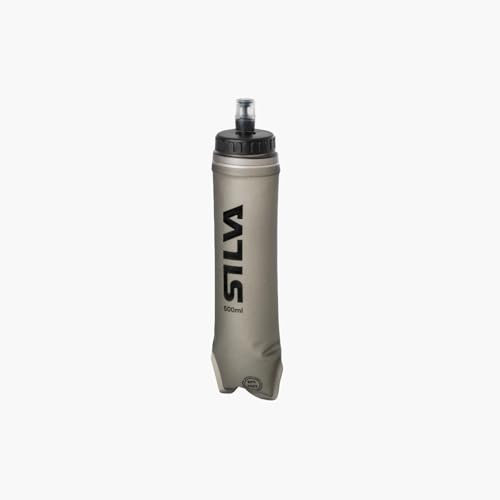 Silva Soft Flask 500ml for Running Vest - Running Flask with Self-Sealing Nozzle - Light Gray Shaded Made of TPU - Free from BPA, Phthalates and PVC - Soft Water Bottle for Vests