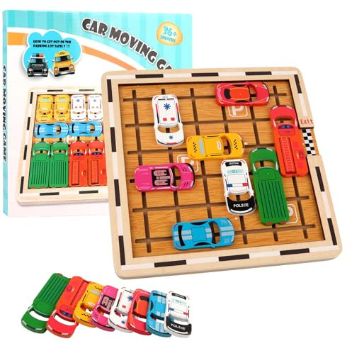 YiJiuBa Rush Hour Spiel Parkspiele, Auto Spielzeug Stauspiel Logikspiel mit 120 Levels Denken Logik Puzzle Spiele Brettspiele Familienspiel für Jungen Mädchen ab 5 6 7 8 9 10 Jahren