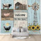 Papier peint intissé Animaux De La Ferme 250 x 175 cm Décoration Murale Poster Tableaux Muraux Tapisserie Photo Decoratif pour Chambre Salon Papier Peint Bleu Imperméable