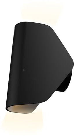 NEONA LED Wandleuchte innen & außen - Up & Down Alu Wandlampe - Polaris Innenleuchte warmweiß 3000K - Wandbeleuchtung IP65 Outdoor geeignet - leichte & hochwertige Beleuchtung (Schwarz)