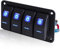 Greluma 1 pz Pannello interruttori a bilanciere a 4 bande, interruttore a bilanciere precablato ON/OFF, interruttore retroilluminato blu per auto, barca, camper, auto e veicoli