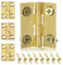 TuseRxln Copper Small Hinges for Wood, 4Pcs Small Hinges with Hinge Fixing Screws, Brass Folding Butt Hinges, Door Hinges for Crafts Dollhouse Door Cabinet Decoration (1 Inch, Gold)