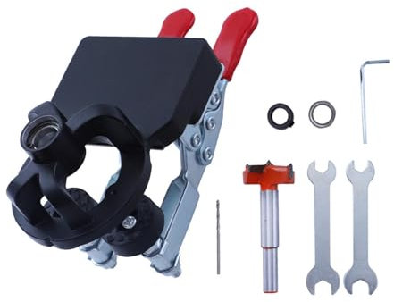 35 mm Türscharnierlehre mit 2 Halteklammern, verstellbarer Locher, Bohrführungsfinder für Schränke, Holzmöbel, Kleiderschränke