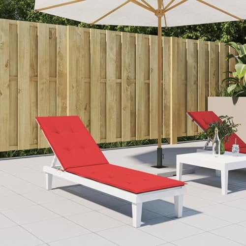 Xichuzi Liegestuhl-Auflage, Hollywoodschaukel Auflage, Sonnenliege Auflage, Gartenliege Auflage, Liegenauflage, Deckchair Auflagen, Rot (75+105) x50x3 cm