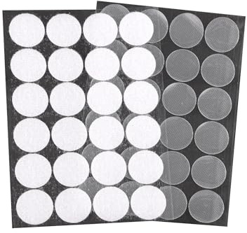 cyclingcolors Klettband Selbstklebend Klettverschluss Selbstklebend Runden Klebepads Doppelseitig Wiederverwendbar 24 Paar 25mm, Transparent