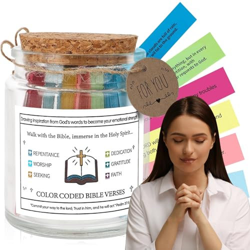 UptVin Glas mit Bibelversen, Bible Verses Jar Glas mit Hoffnung Gebetsglas mit Farbigen Bibelversen Schrift Karten Ostergläser Christliches Religiöses Geschenk (Englische Version)