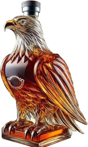 Divertente caraffa per whisky con aquila calva, decanter in vetro, idea regalo per uomini, papà, mariti, decorazione per bar per gli amanti del whisky (aquila)