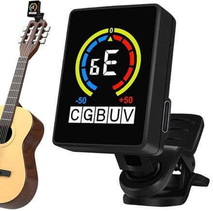Accordatore digitale rapido e preciso per chitarra elettrica - Accordatore cromatico a morsetto con display LCD per basso, ukulele e altro ancora | Accordatore per chitarra a pinza | Accordatore a