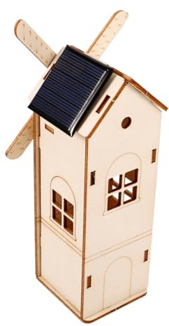 Vaguelly Solarbetriebene Holz Windmühle Bausatz Für Kinder Selbstgemacht Wissenschaftsprojekt Solarenergie Windmühlen Experimentierkasten Lernspielzeug Zum Basteln Und Spielen