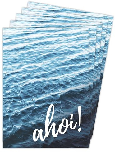 Deine Wörter Postkartenset - 5 Postkarten mit Ahoi-Motiv, einzigartiges Souvenir und kreative Geschenkidee - DIN A6