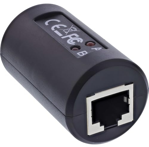 InLine PoE Tester für PoE/PoE+ Netzwerke, Live-Testgerät für IEEE 802.3af/at, zeigt Midspan/Endspan, RJ45 Anschluss, 79999P