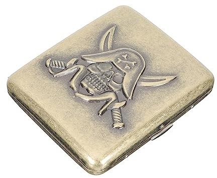 COLLBATH Portasigarette Vintage Portatile per Sigarette con Design Embossed Resistente Uomini Facile Trasportare e Utilizzare