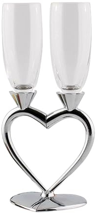 Dasbsug Elegante bicchiere da champagne in cristallo a forma di cuore, bicchieri di vetro per anniversari, per matrimoni e vacanze, bicchieri di cristallo