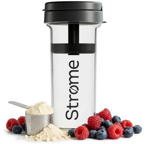 Strome - Stromeshaker® - Black - Precision Protein Shaker Bottle 600ml - Premium Shaker - Odour-Resistant Hybrid & Leakproof Lid - Durable Gym Shaker Bottle for Protein Shakes & Smooth Blends
