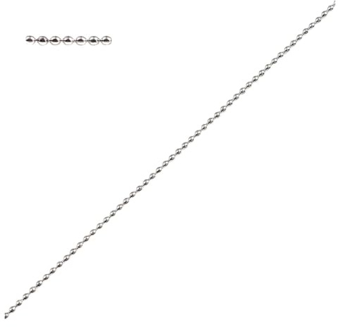 AMENGJ Kugelkette 1 mm Edelstahl-Kugelkette, silberfarben, for Schmuckzubehör, 2 m