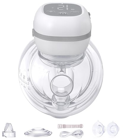 Haokoo Wearable Electric Breast Pump, Comfort Fit Hands-Free, Single Pump | For Breastfeeding Moms at Home, Work & Travel, 40dB Quiet, 3 Modes 12 Levels, 2.5H Battery, 201g Lightweight, BPA-Free