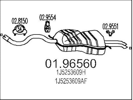 MTS 01.96560 Endschalldämpfer für VW Golf IV Variant (1J5)