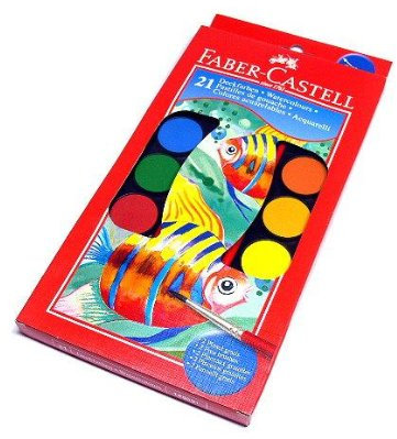 RCECHO® Faber Castell Andere Aquarelle Farbkasten 21 Farben + Pinsel 125021 PB448 174; Vollversion Apps Ausgabe