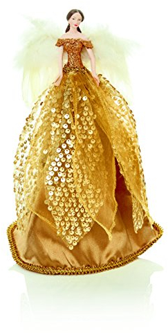 Weihnachtsbaumspitze Engel mit Flügeln, Kupfer, 23 cm