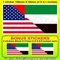 USA United States of America & UAE Dubai, Abu Dhabi, Amerikanische Vereinigte Arabische Emirate Flagge, 10,2 cm (4 Zoll), Vinyl Stoßstangenaufkleber, Aufkleber x1 + 2 Bonus