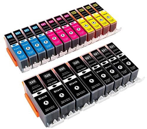 ESMONLINE 20 komp. XL Druckerpatronen als Ersatz zu Canon PGI-520 / CLI-521 für Canon Pixma iP3600 iP4600 iP4700 MP540 MP550 MP560 MP620 MP630 MP640 MP980 MP990 MX860 MX870 (20er Set)