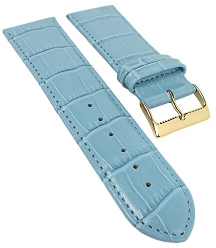 Uhrenarmband Kalbsleder Hellblau 20321G, Stegbreite:24mm