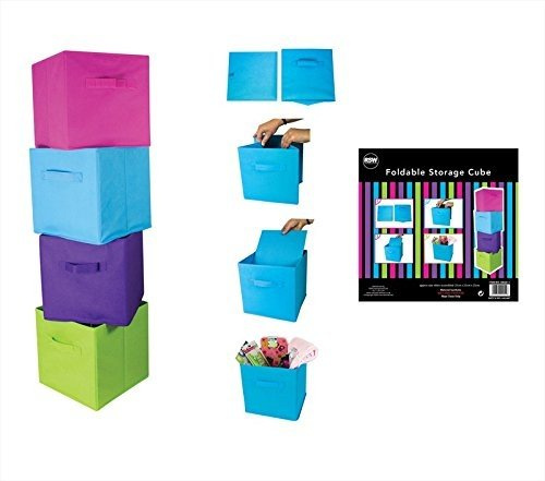 Folding Storage Cube Space Saver Tidy Home Bedroom Playroom Toys Pack of 4 Foldable Storage Cube Home Storage Storage Box Storage Chest Folding Storage Box